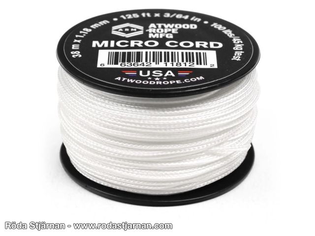 Atwood Micro Cord 38m Vit Glow In The Dark