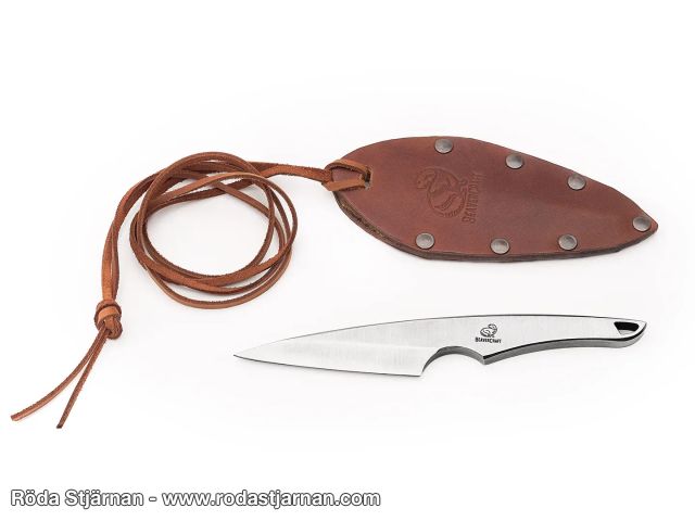 BeaverCraft NCK2 Neck Knife med Läderfodral