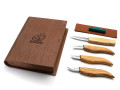 BeaverCraft S07 Caerving set 4 knives in bookcase