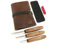 BeaverCraft S19X Premium Whittling Set With Walnut Handles and leather case