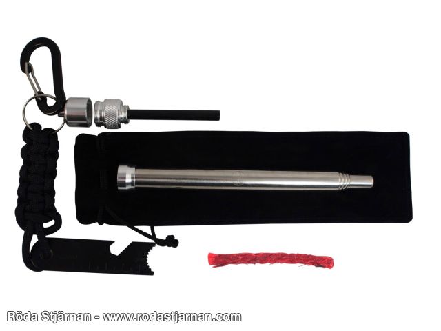 Bushmen Trapper fire steel kit with telescopic blowpipe for fire and Fire kit fire steel