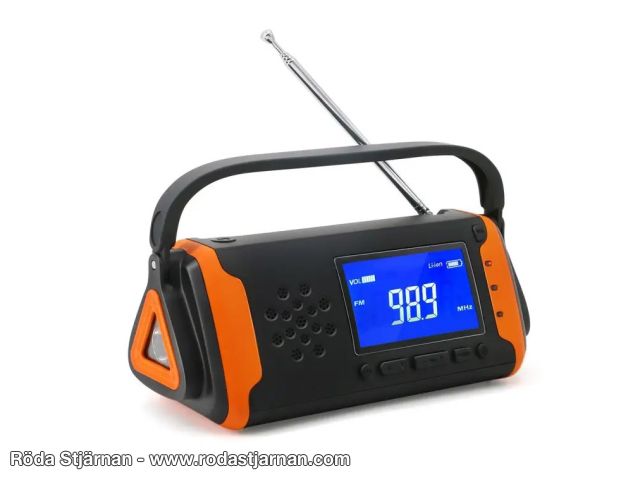 Emergency radio with crank and LCD screen emergency radio