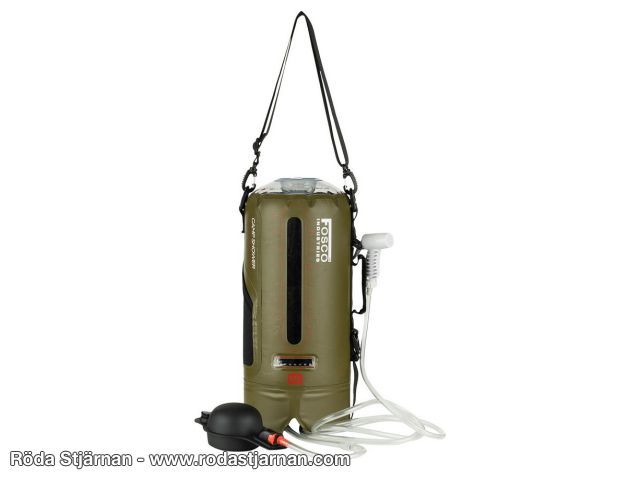 Fosco camping shower 12L with foot pump nice to have