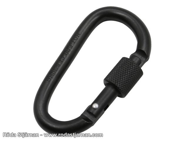 Fosco carabiner with screw lock 8 mm black carabiner