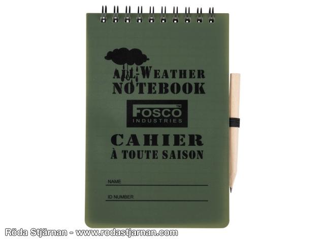 Fosco Waterproof Notebook A6 with Pen map and notes
