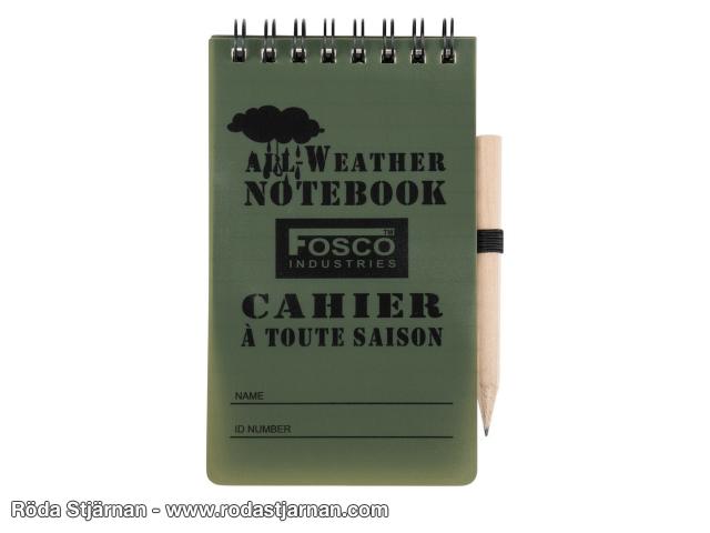 Fosco Waterproof Notepad Small with Pen map and notes