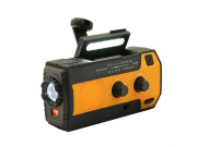 Portable emergency radio with crank