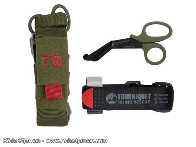 Rhino Rescue Tourniquet with pouch and scissors green medical