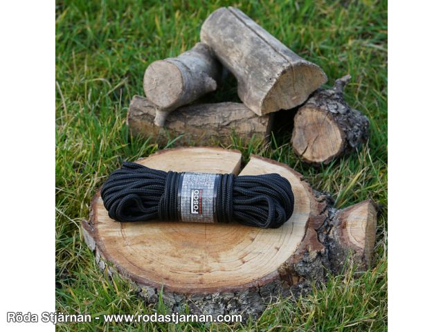 Rope 7mm black 15 meters rope and paracord