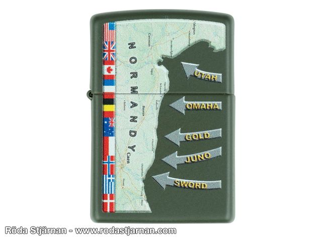 Zippo lighter D-Day Military Map Normandy lighter