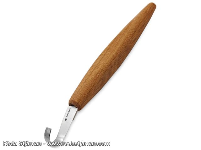 BeaverCraft SK5S Dubbelslipad Skedkniv Deep Cut med läderfodral