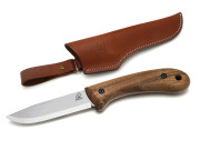 BeaverCraft BSH2 Glacier  Bushcraftkniv Valnötsträ och läderslida