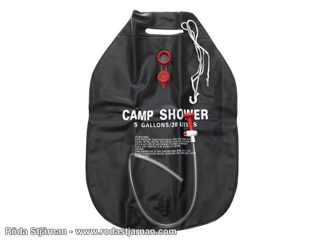 Campingdusch Solvärmd 20L bra att ha