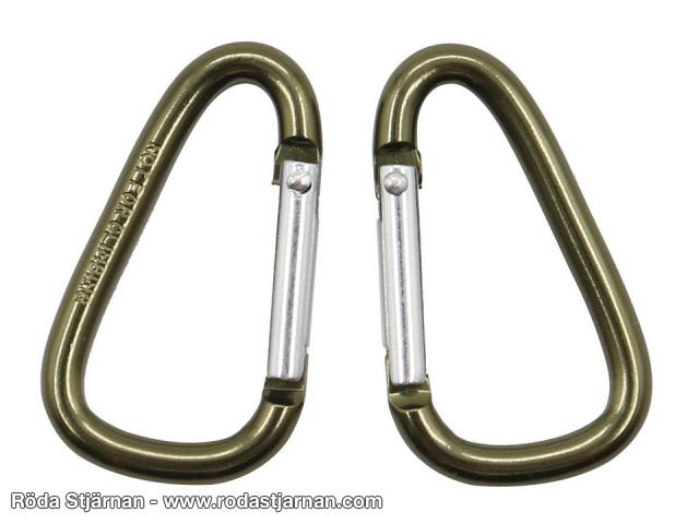 Fosco karbinhakar 4 mm 2-pack gröna karbinhake