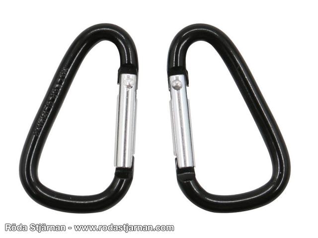 Fosco karbinhakar 4 mm 2-pack svarta karbinhake
