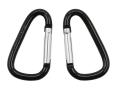 Fosco karbinhakar 4 mm 2-pack svarta karbinhake