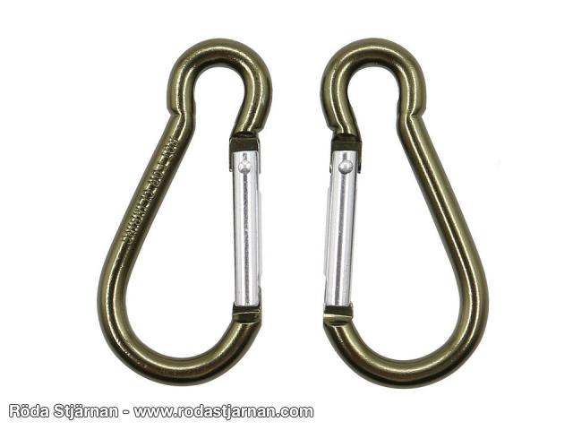 Fosco karbinhakar 5 mm 2-pack gröna karbinhake
