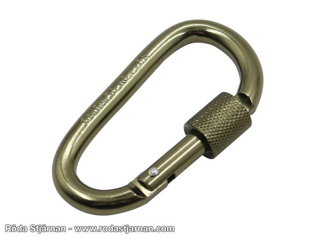 Fosco karbinhake med skruvlås 8 mm grön karbinhake