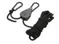 Fosco repspännare med karbinhakar 4 m 4 mm svart rep och paracord