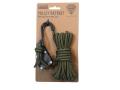 Fosco repspännare med krokar 4 m 6 mm grön rep och paracord