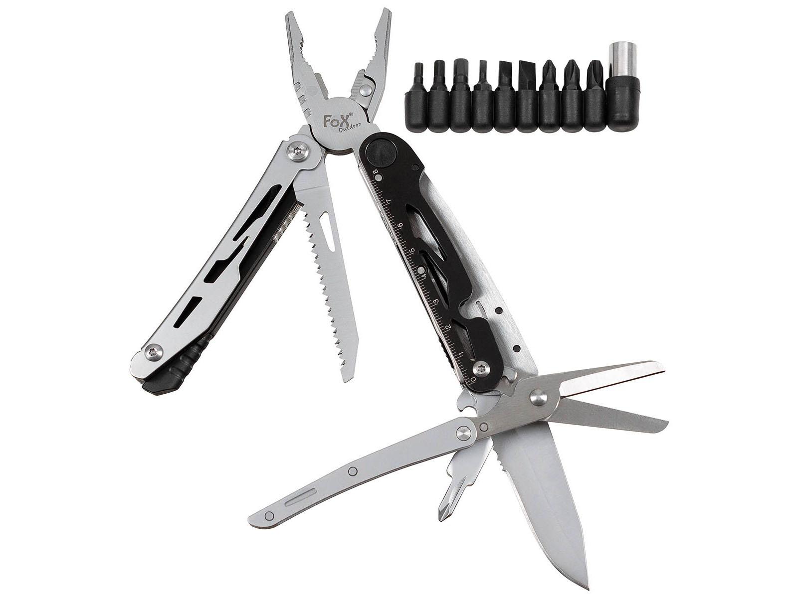 Product Image for Fox Outdoor Multiverktyg med sax, bitssats och eldstål