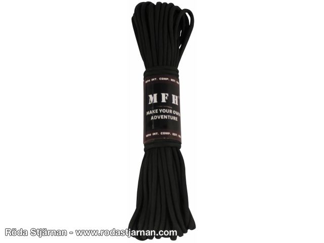 MFH Paracord Svart 50ft rep och paracord