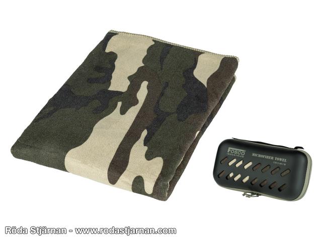 Mikrofiberhandduk kamouflage 120 x 60 cm med fodral bra att ha