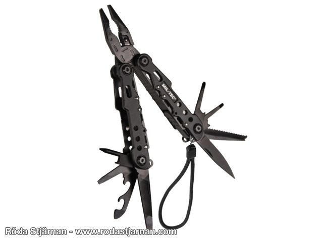 Mil-Tec svart multitool med 9 verktyg multiverktyg