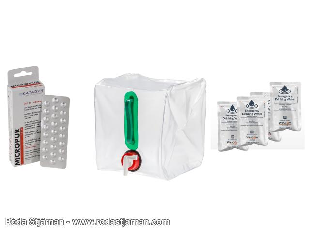 Water purification package – water purification tablets, water canister, and emergency water water purification tablets