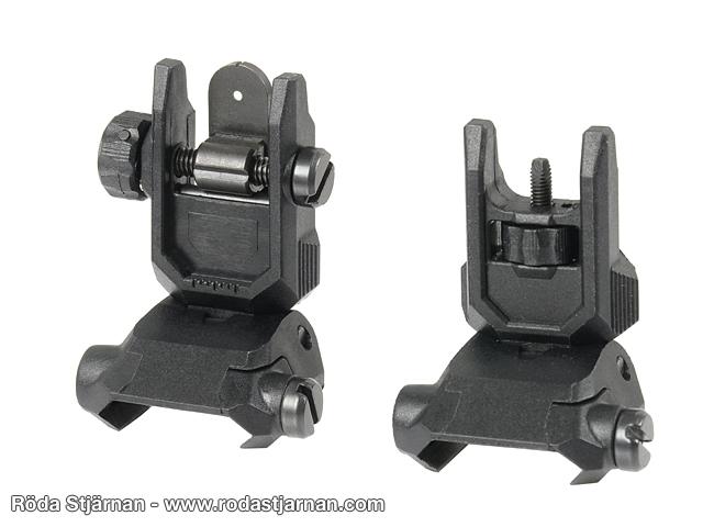 CYMA foldable sights in polymer black sights